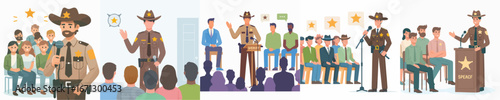 sheriff vector giving a speech