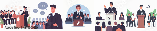vector of judge giving a speech