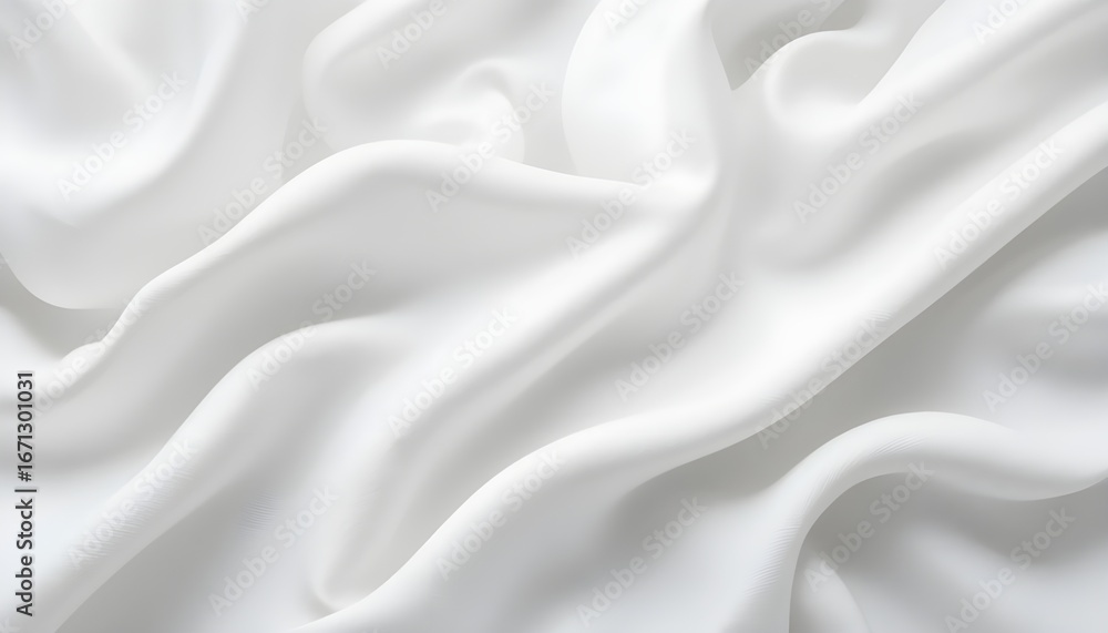 Obraz premium Elegant white fabric texture with gentle soft waves creating a subtle pattern