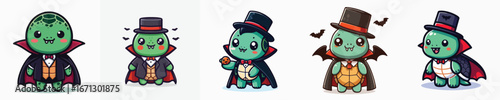 turtle vector wearing Dracula costume