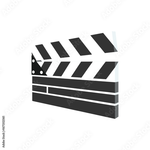 Movie Clapperboard Icon. Film Production Cinema Slate Vector Illustration