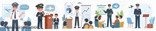 pilot vector giving a speech