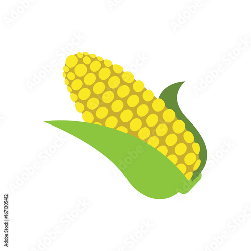 Corn on the cob sign emoji illustration. Ear of maize vector symbol emoticon design. Vector illustration. 