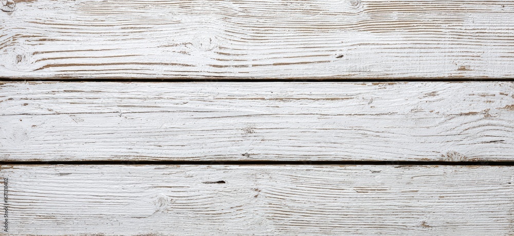 Fototapeta premium Close-up of weathered, white-painted wood planks