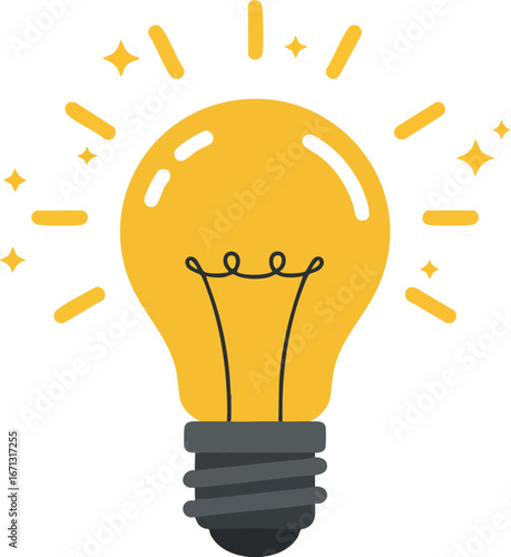 Bright glowing lightbulb representing a brilliant idea or innovation concept