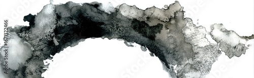 Abstract grayscale ink wash