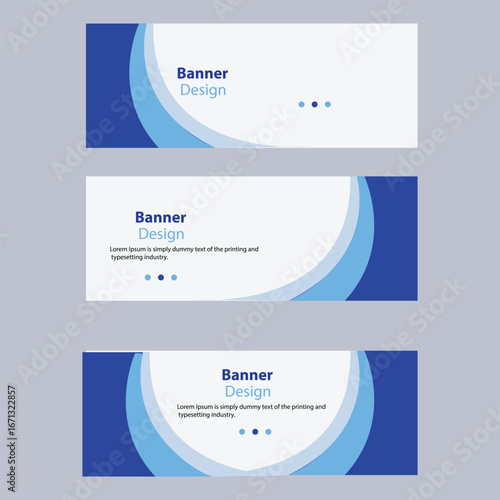 Modern colorful banner template with abstract geometric shapes in a horizontal layout. Perfect for advertising, web banners, social media covers, promotions, and digital marketing designs.
