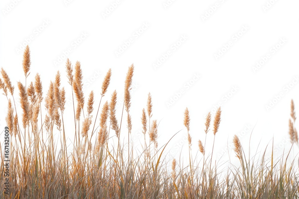 Fototapeta premium Dried grasses against a white background (1)
