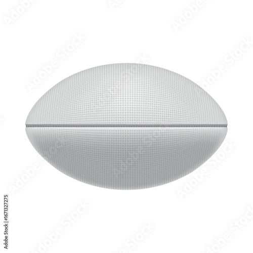 Illustration of a rugby ball on a white background. Ideal for use in sports graphics, promotional materials and design projects.