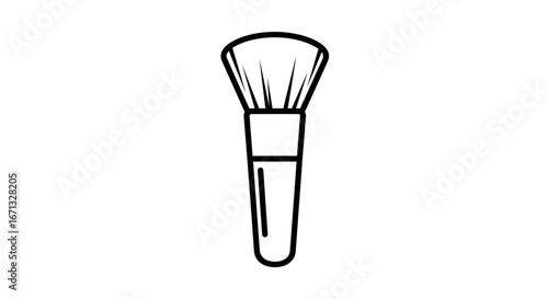 Minimalist Outline of a Makeup Brush for Cosmetics Application