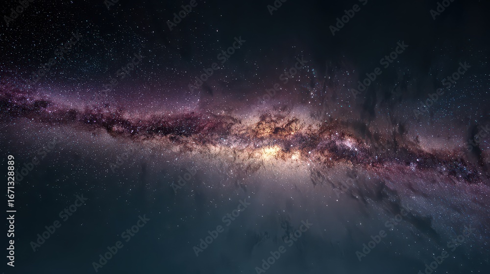 Obraz premium Majestic Milky Way Galaxy at Night with Vibrant Hues