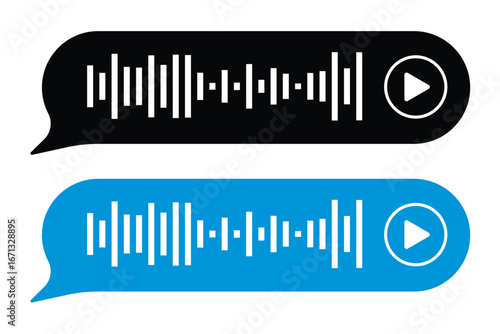 Voice memo interface elements. Vector elements for music player, podcasts, mobile voice message, streaming in eps 10.