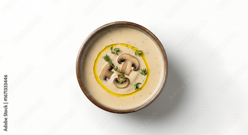 Fototapeta premium Mashroom soup on white background