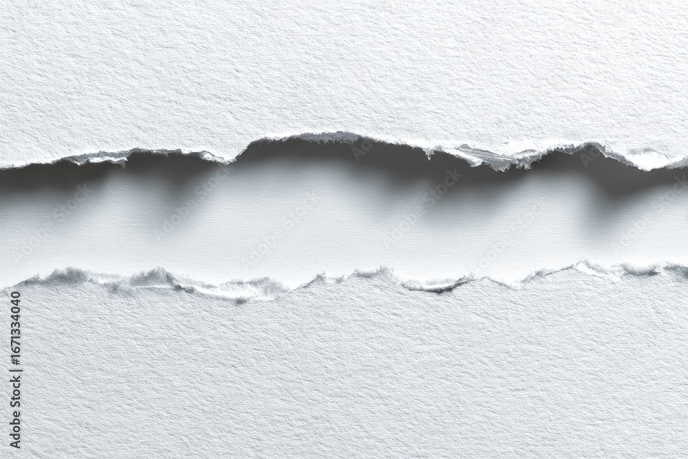Obraz premium Ripped white paper, uneven edges, light and shadow