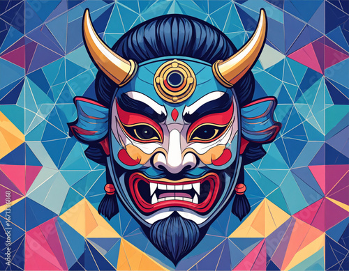 1671339126, 1671339095, 1671336865, 1671336868 - Original name(s): 1756312272965_Firefly_Vector illustration of Japanese Kabuki theatre mask redesigned in pop-art style. Brig 287459.eps, 1756312265973