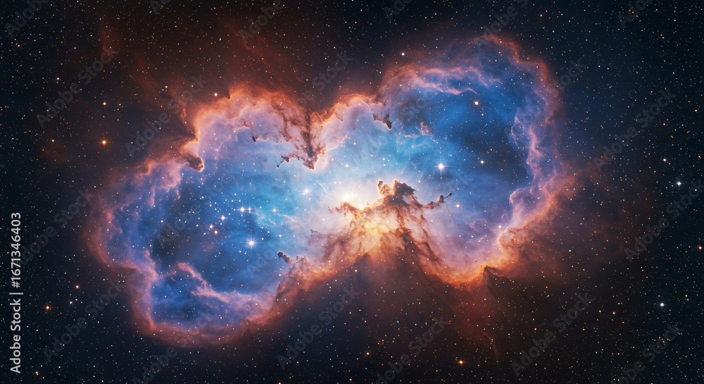 Fototapeta premium Cosmic Dust and Starlight: A Deep Space Nebula