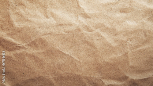 Brown wrinkle recycle paper background. Crumpled brown paper texture vintage background.