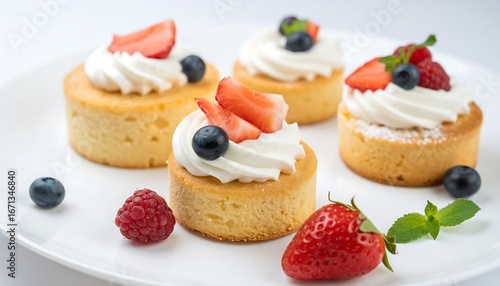 Wallpaper Mural Mini Cheesecakes with Fresh Berries and Cream. Torontodigital.ca