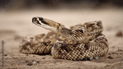 Wallpaper Mural Detailed Close-Up of a Desert Snake on Sandy Ground in Nature Torontodigital.ca