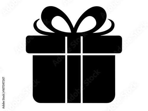 Christmas present box black silhouette vector,Christmas gift box