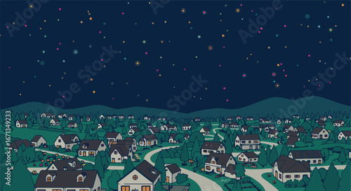 Homes at night