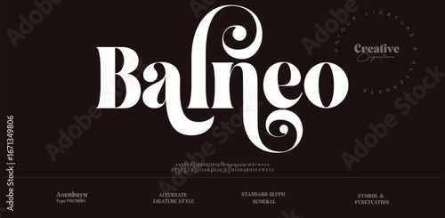 Elegant awesome alphabet letters font and number. unique serif font. Classic Lettering Minimal Fashion Designs. Typography fonts regular uppercase and lowercase. vector illustration