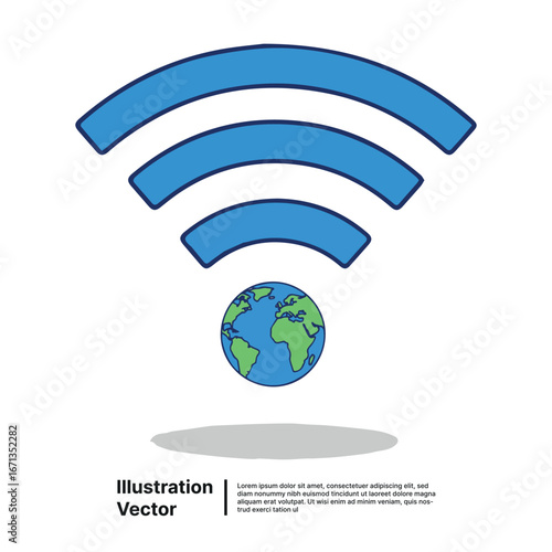 Global Wi-Fi Connection Earth with Internet Signal Waves Symbolizing Worldwide Connectivity