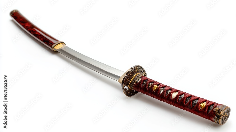 Fototapeta premium katana sword on white background.