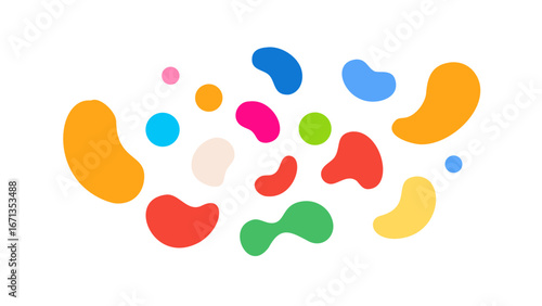 Abstract colorful blobs and shapes, perfect for modern graphic design elements, illustrations, and decorative patterns for creative projects