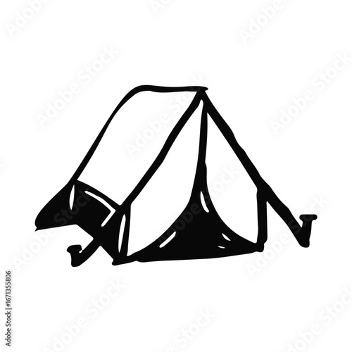 vector silhouette a tend camp
