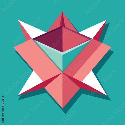 Origami Folding Setup with Paper Flat Vector Illustration