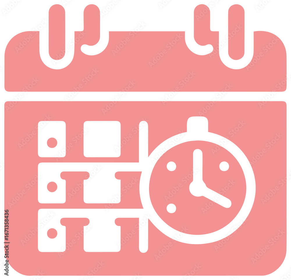 Fototapeta premium Modern calendar icon reminding of time management, planning, and important dates
