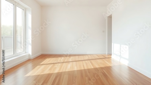 Wallpaper Mural A serene minimalist living room corner with wooden accents, showcasing simplicity and elegance. Torontodigital.ca