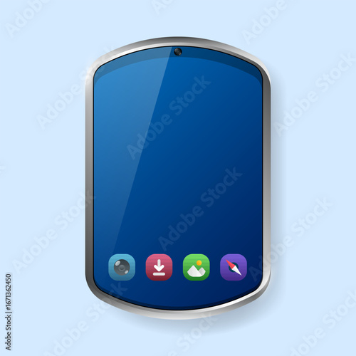 Creative Realistic Smartphone Mockup Modern Home Screen with Widget Icons