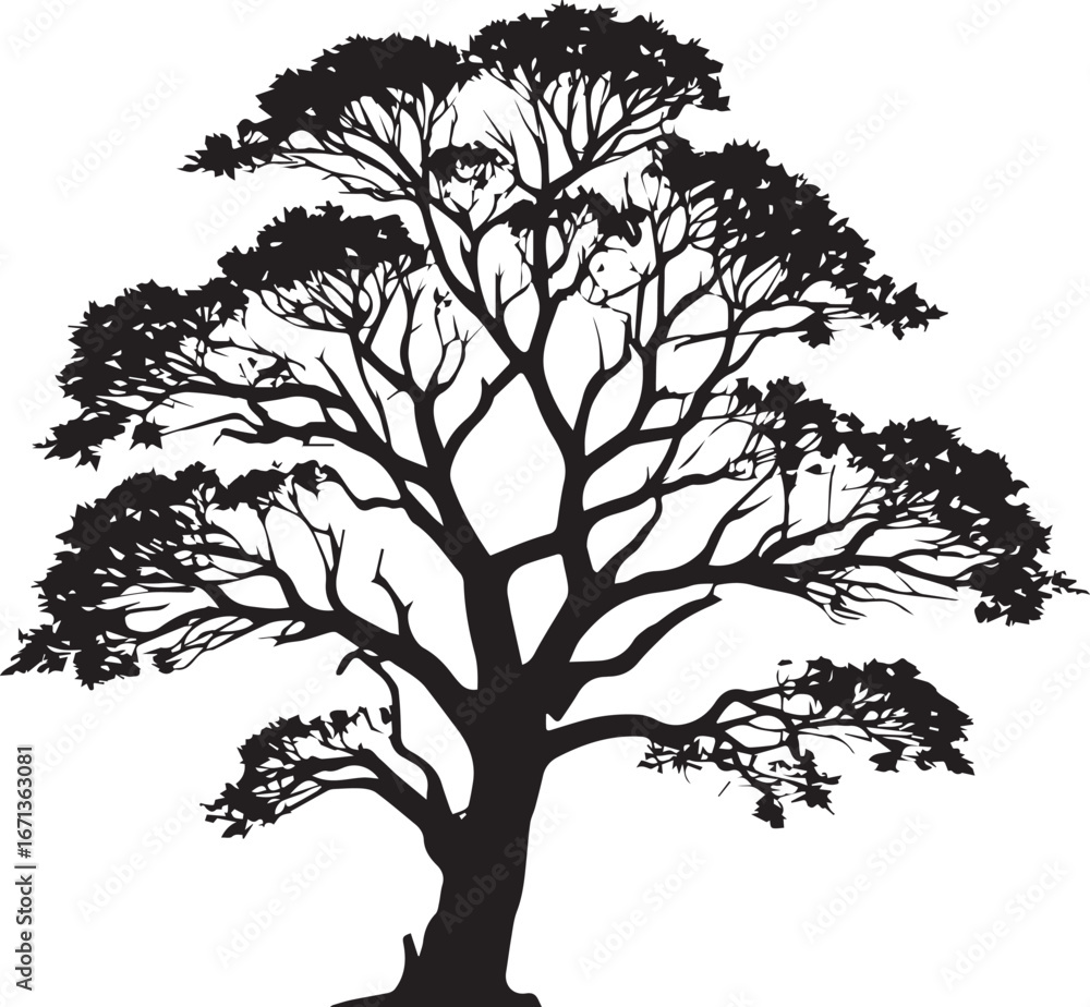 Fototapeta premium tree silhouette Vector | Minimalist & Trendy tree Silhouette Design | Unique & Stylish tree Artwork for Vector design