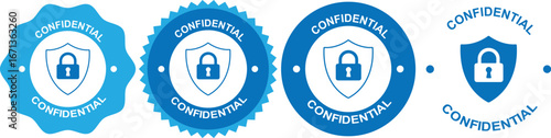 Confidential Privacy Icons with Lock Symbol for Data Safety