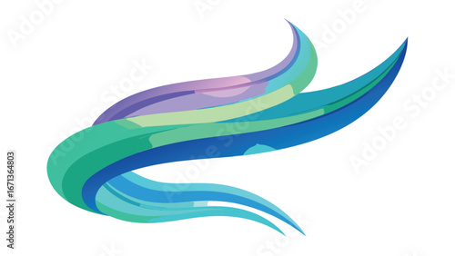 Abstract Aurora Borealis Inspired Brush Stroke Design
