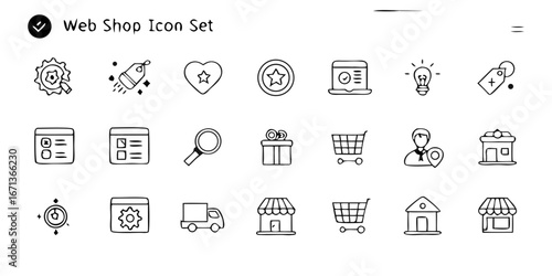 Collection of web shop icon vectors 