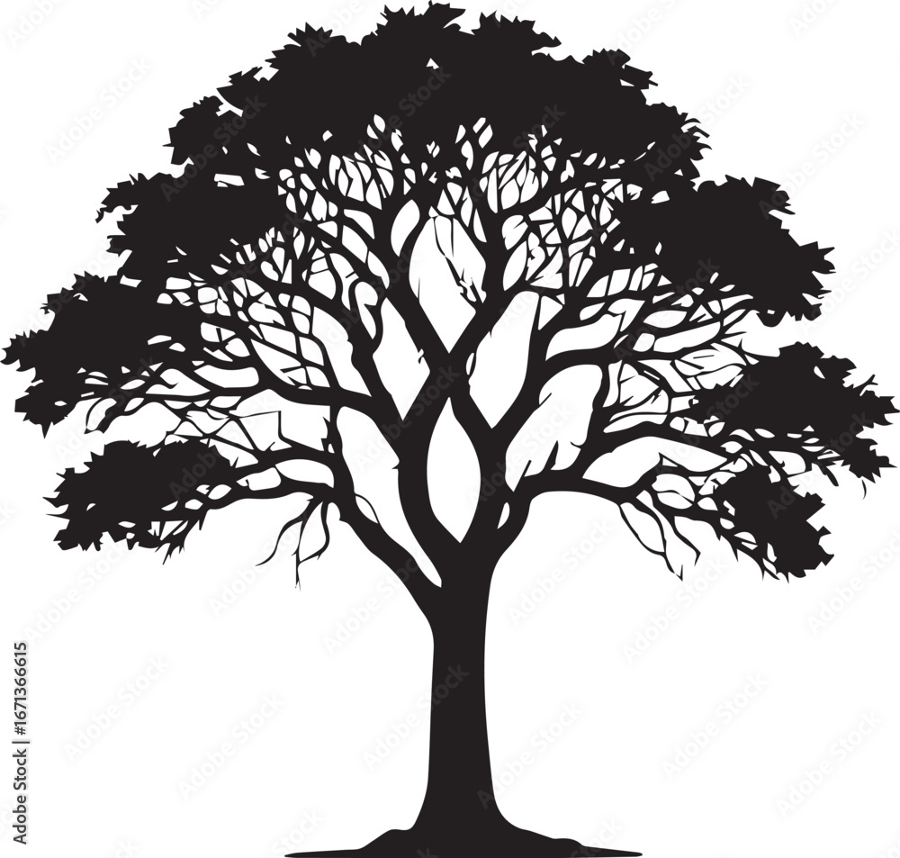 Obraz premium tree silhouette Vector | Minimalist & Trendy tree Silhouette Design | Unique & Stylish tree Artwork for Vector design