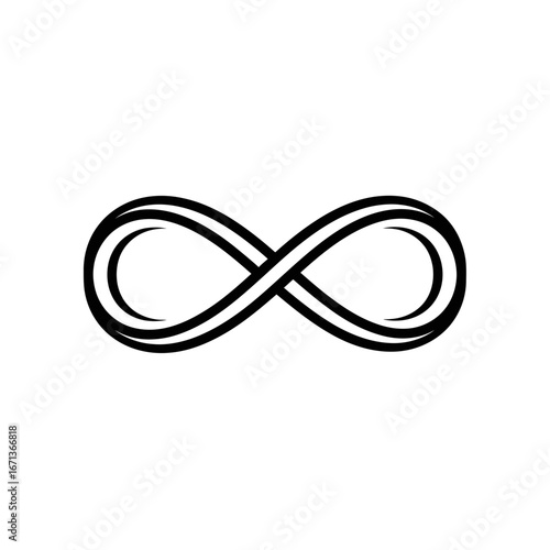Double-Lined Infinity Symbol in Black and White