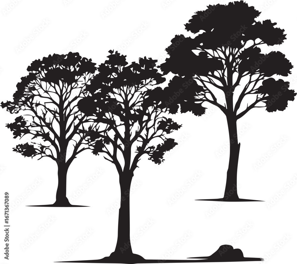 Obraz premium tree silhouette Vector | Minimalist & Trendy tree Silhouette Design | Unique & Stylish tree Artwork for Vector design