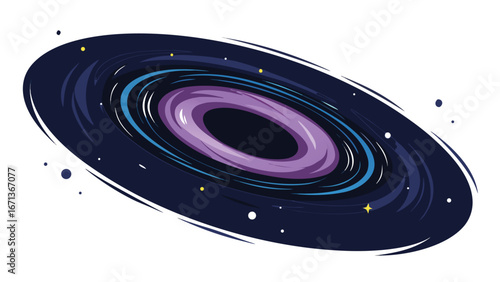 Swirling Galaxy Black Hole Brush Stroke Design
