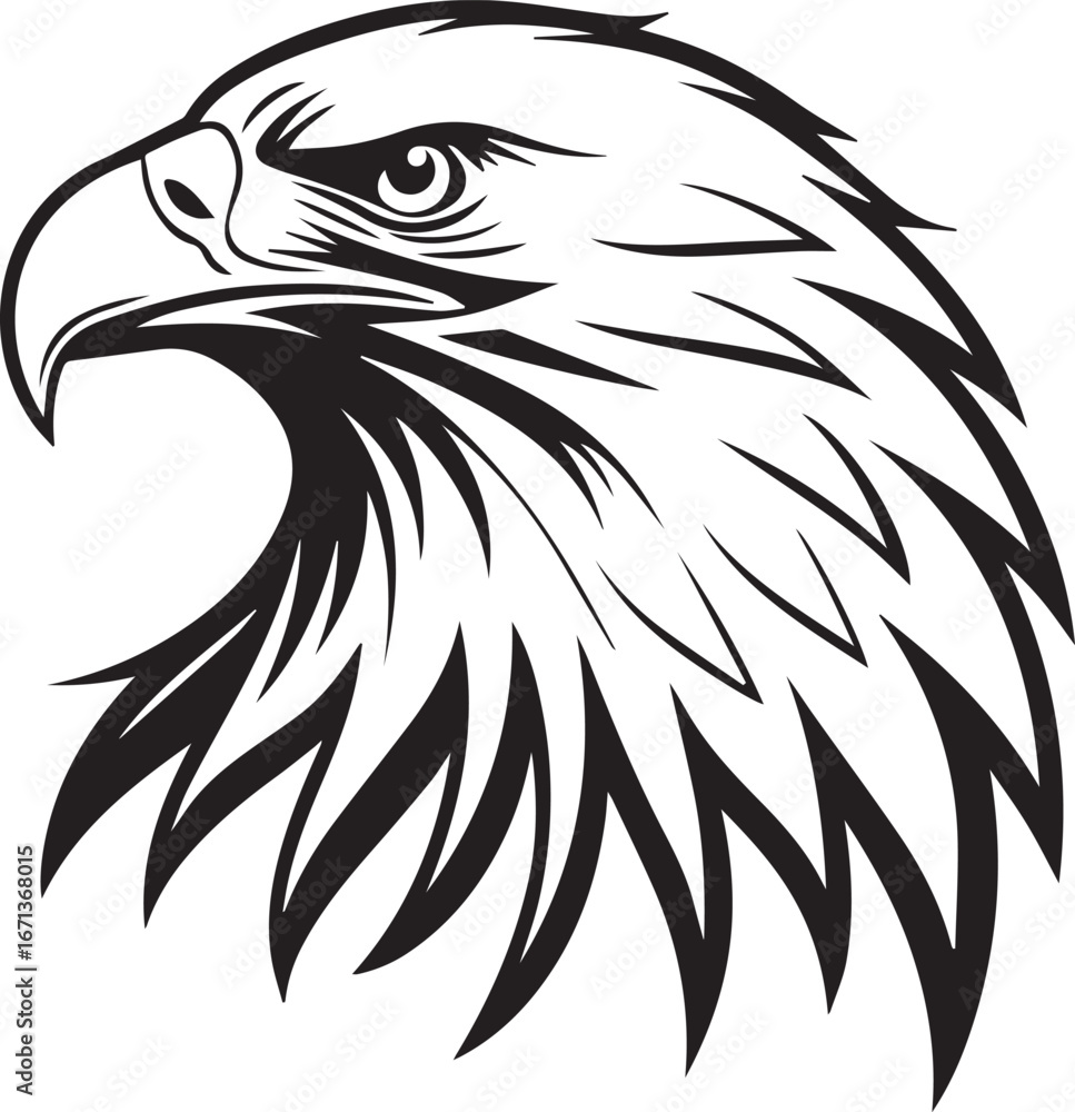 Obraz premium Majestic Eagle Head Vector Illustration