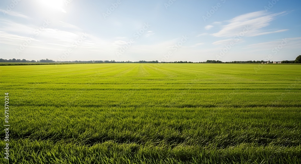 Fototapeta premium green field and blue sky