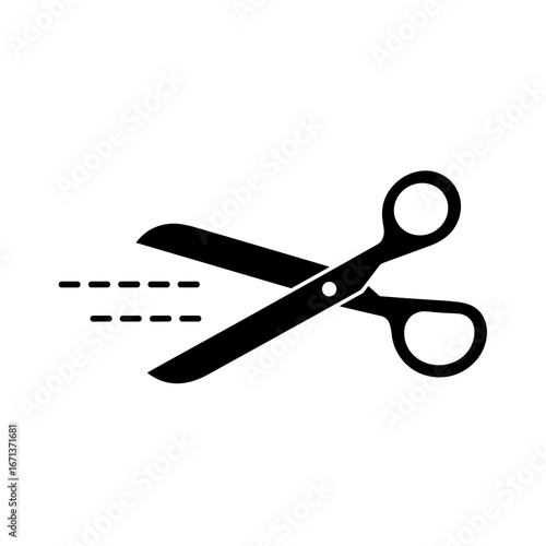 Illustrating the precise action of sharp cutting tools with dashed lines representing separation