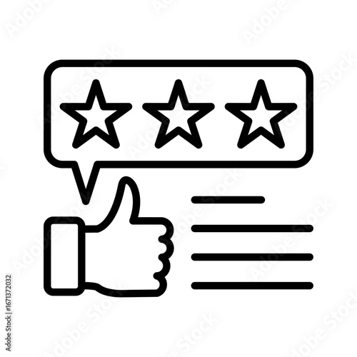 Review Icon Vector Illustration Line Version