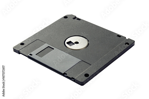 Tapety artystyczne Old floppy disk side view isolated on white background 