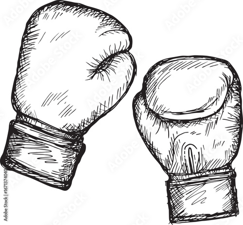 Boxing Gloves Sketch A Hand Drawn Illustration