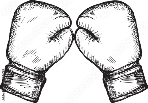 Boxing Gloves Sketch A Hand Drawn Illustration