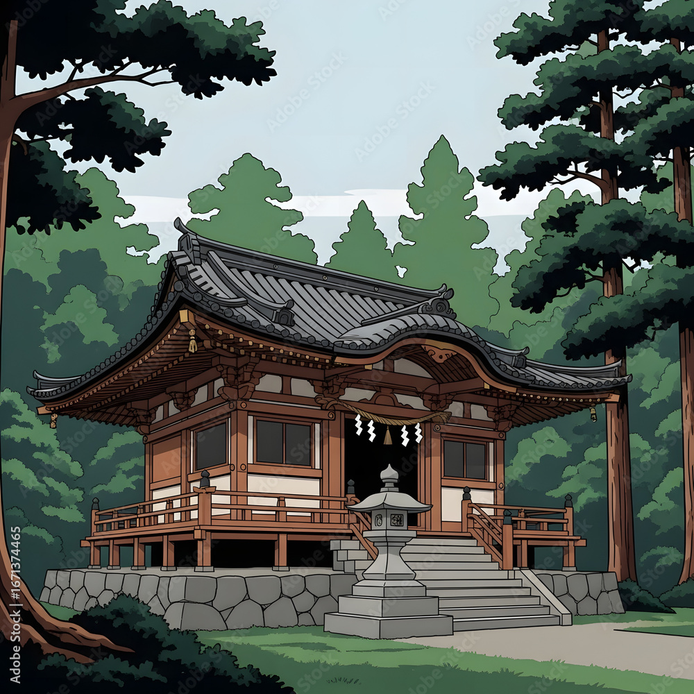 Naklejka premium Traditional Japanese Building